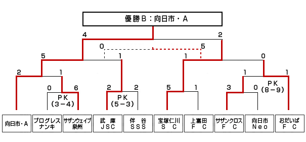 第１５回和歌山ＣＵＰジュニアサッカー大会優勝Ｂ向日市・Ａ