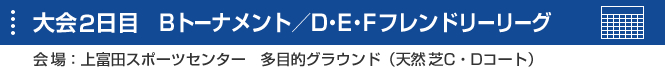 大会2日目 Bトーナメント/D・E・Fフレンドリーリーグ