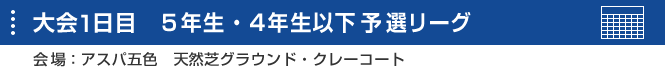 大会1日目予選リーグ　タイムスケジュール