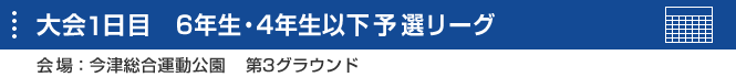 大会1日目　6年生・4年生以下予選リーグ