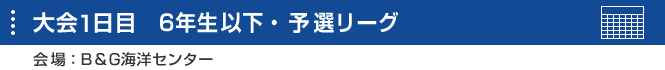 大会1日目6年生以下予選リーグ・スケジュール